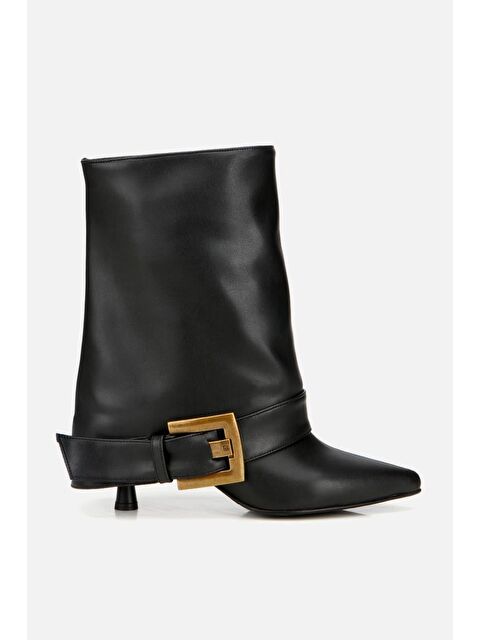 Yaya By Hotiç Kadın Siyah Pantolon Görünümlü Tokalı Topuklu Bot - S000487133-19351