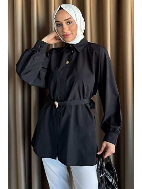 Julude Bel Kuşaklı Tesettür Gömlek - S000399597-19351