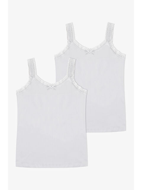 Koza İç Giyim Kadın Pamuklu 2’li Kol Yaka Dantelli Geniş Askılı Atlet - S000459254-20063