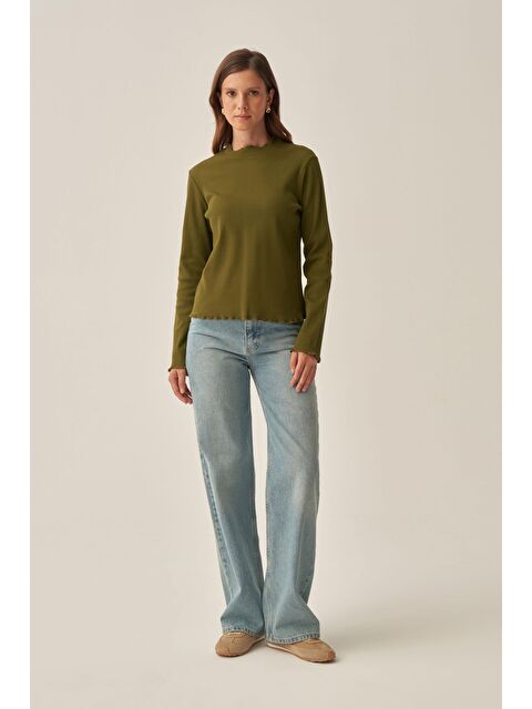 ALLDAY Haki-Dik Yaka Uzun Kollu Body - S000518784-18547