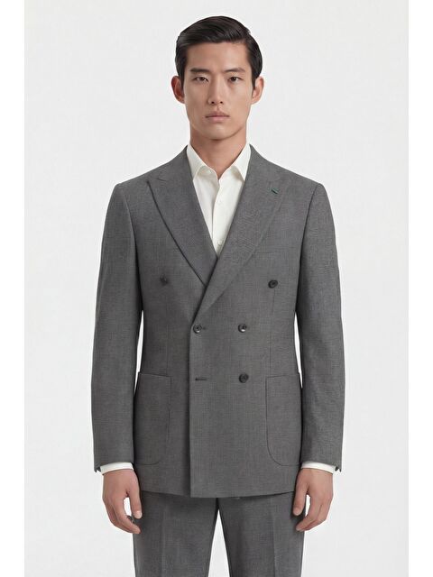 Sabri Özel Erkek Viskon Karışımlı 6 Drop Klasik Gri Takım Elbise - S000523771-20600