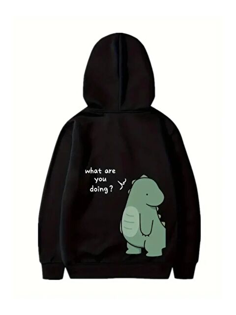 Jane's Sevgililer Günü Özel Unisex Kapüşonlu Baskılı Oversize Sweatshirt