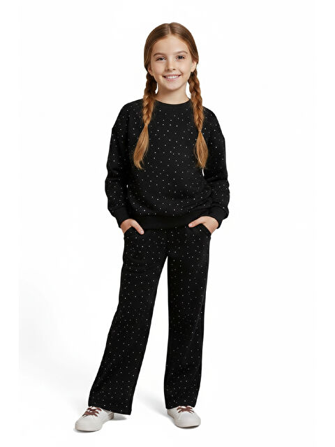 Modanino Kız Çocuk Taş Süslemeli-2 İplik- Alt-Üst Takım-3/5 Yaş 12451 - S000485872-19351