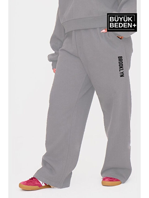 Süperlife Kadın Büyük Beden Brooklyn Baskılı İnce Eşofman Altı SPR25BEAK54 - S000346437-20600