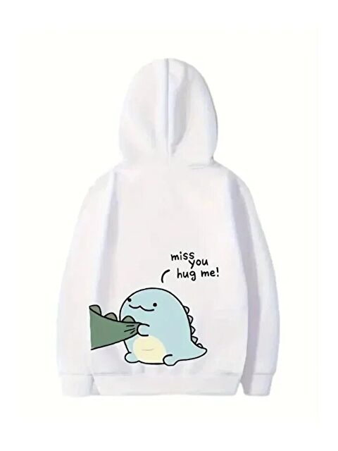 Jane's Sevgililer Günü Özel Unisex Kapüşonlu Baskılı Oversize Sweatshirt