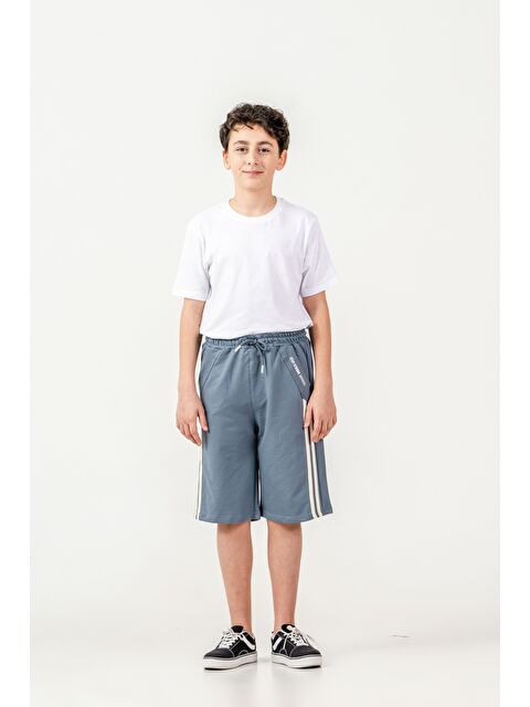 Mışıl Kids Yanlar Çift Şerit Biyeli Sol Cep Kapağı Baskılı Erkek Çocuk Şort - S000513696-29396