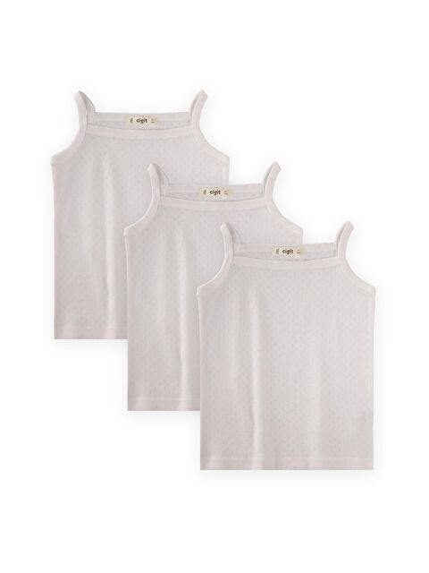 CİGİT Üçlü İp Askılı Klimalı Atlet 2-9 Yaş Ekru - S000530127-19965