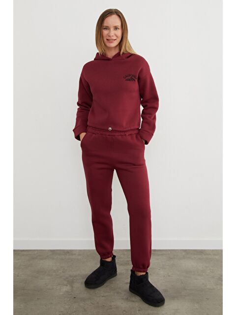 Fullamoda 3 İplik California Nakışlı Kapüşonlu Jogger Takım - S000440198-19951