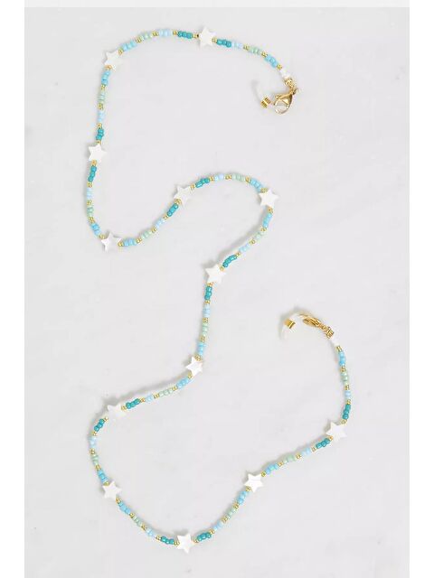 New Obsessions Sedef Yıldızlı Mavi Boncuk Gözlük İpi - S000375916-17234