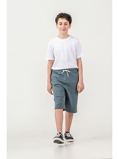 Mışıl Kids Sol Bacak Nakışlı Erkek Çocuk Şort - S000513710-5236