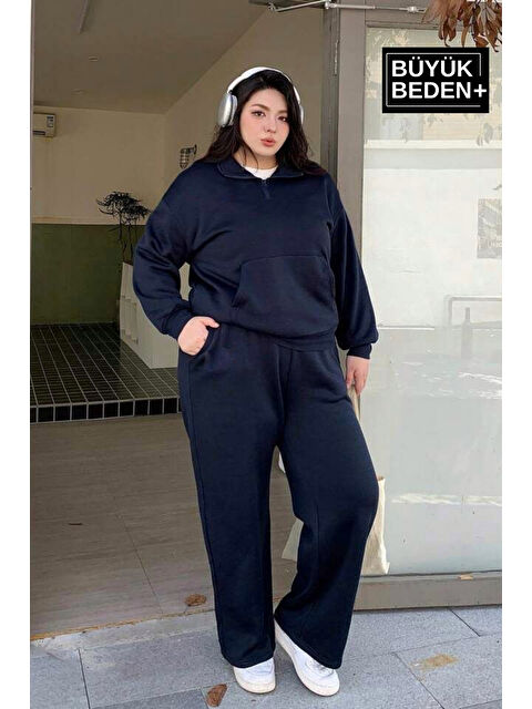 Süperlife Kadın Büyük Beden Brooklyn Baskılı İnce Eşofman Altı SPR25BEAK54 - S000346437-21164