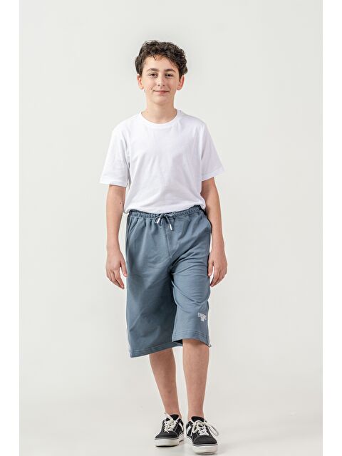 Mışıl Kids Boston Nyc Baskılı Yanları Şeritli Erkek Çocuk Şort - S000513686-29396