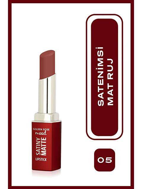 GOLDEN ROSE Mood Satiny Mat Ruj No:05 Burnt Blush