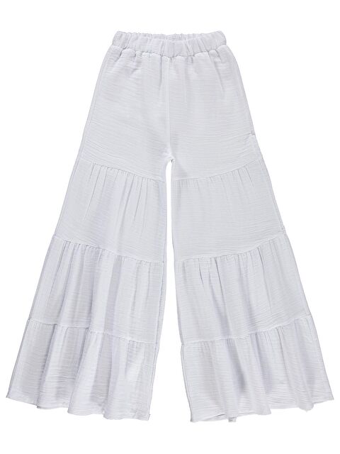 Civil Girls Kat Kat Parçalı 10-13 Yaş Pantolon - Ekru