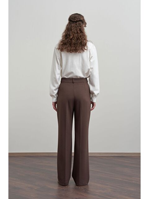 ALLDAY Kahve-Yumuşak Dokulu Palazzo Pantolon - S000501607-19413
