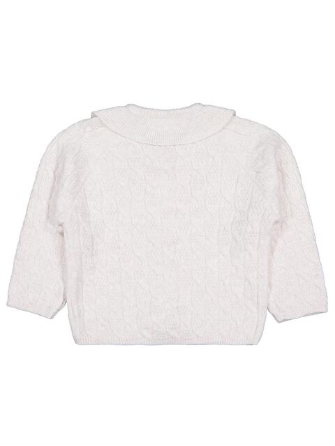 Civil Girls Örgü Desenli 6-9 Yaş Hırka - Ekru 9-10 Yaş - S000484508-19965