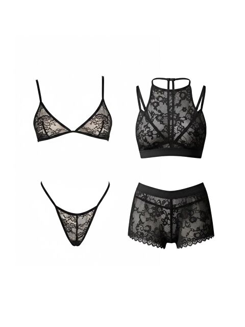 C&City 4Lü Bralet Set Siyah