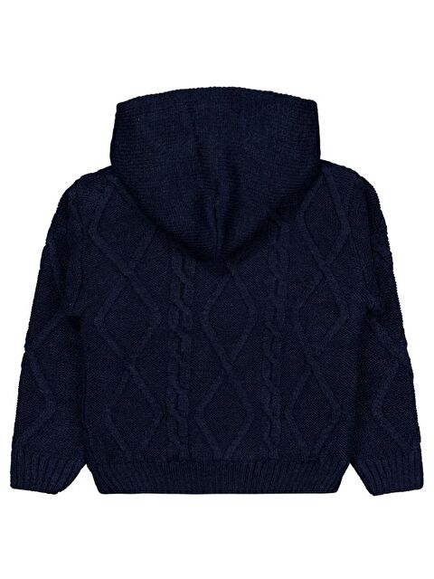 Civil Boys Saç Örgülü İçi Polarlı Kapüşonlu 2-5 Yaş Hırka - Lacivert 2-3 Yaş - S000484478-21164