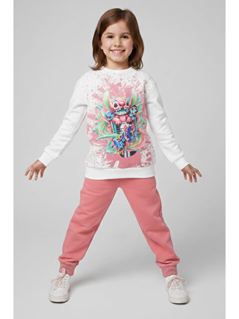 Tofisa Kız Çocuk Gül Baskılı Pijama Takımı - 28096-GUL - S000495273-20028
