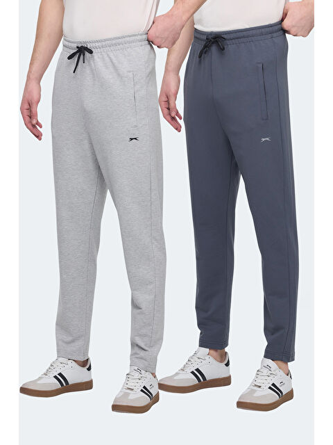 SLAZENGER JERRY NRM 2 Lİ SET Erkek Cepli Gri - Koyu Gri Eşofman Altı - S000459641-23173