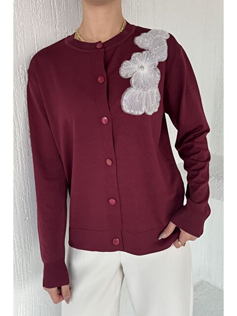 Gülseli Kadın Tül İşlemeli Triko Hırka (s-m-l-xl Uyumludur) - S000445245-19951