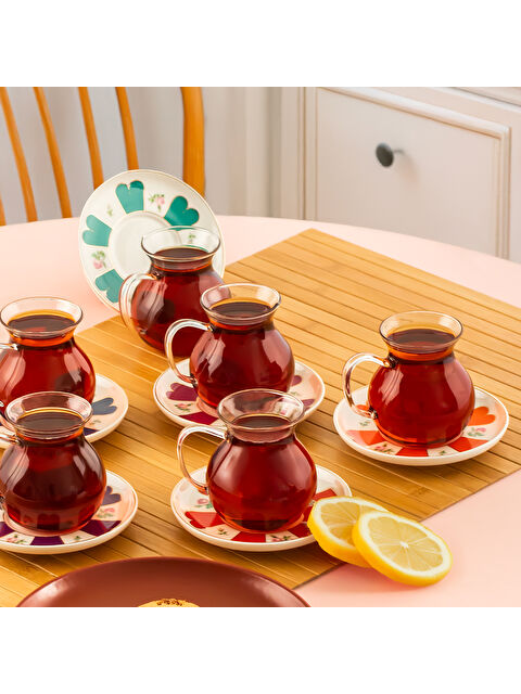 Perotti Beyoğlu 12 Parça 6 Kişilik Kulplu Cam Çay Bardağı Seti 210 ml - S000373174-37325