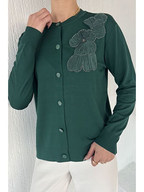 Gülseli Kadın Tül İşlemeli Triko Hırka (s-m-l-xl Uyumludur) - S000445245-18709