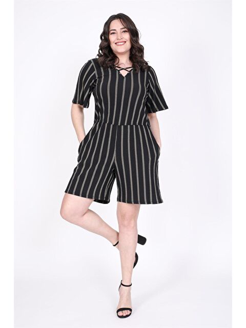 Mylinemoda Ön Çapraz Detaylı Kısa Tulum - S000242050-19351