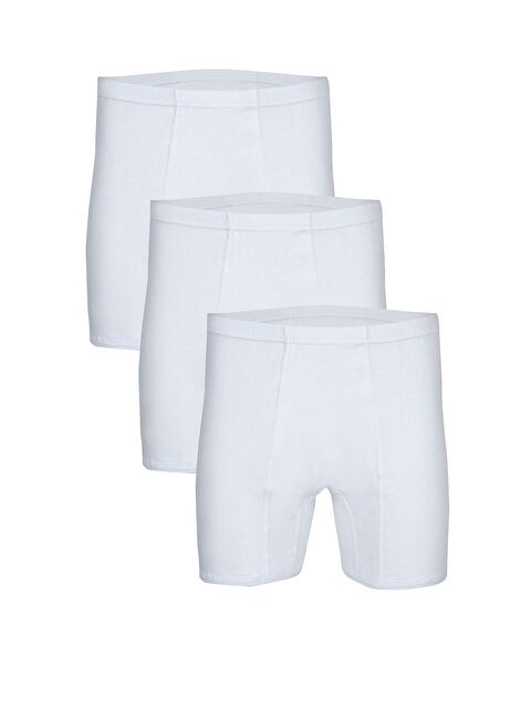 Tutku Elit 3'lü Erkek Beyaz Elastan Uzun Boxer - S000227142-20063