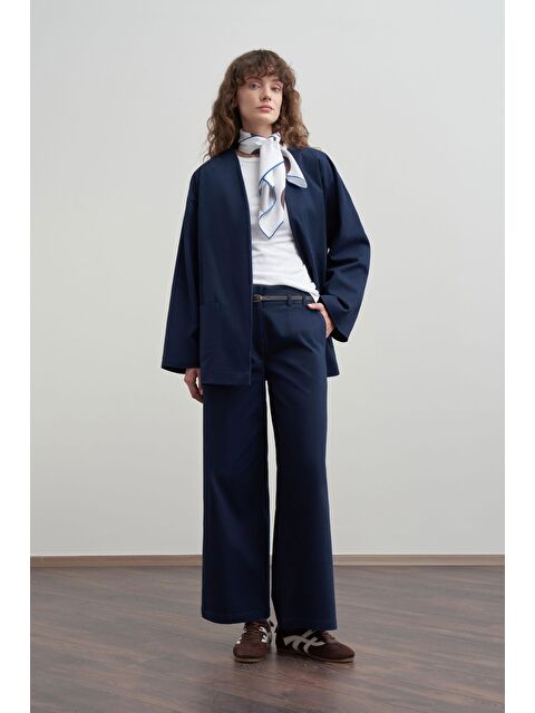 ALLDAY Lacivert-Kemerli Bol Paça Pantolon - S000501605-21164