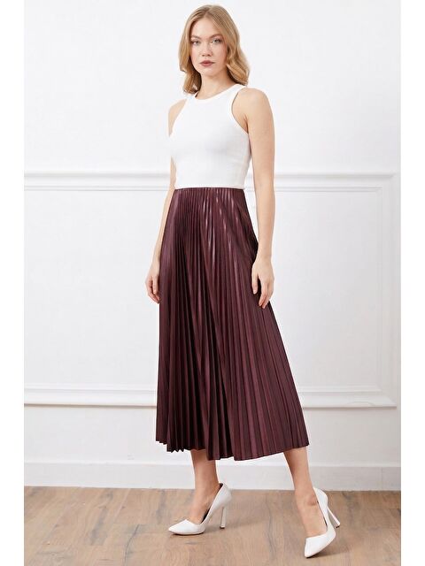 Fullamoda Piliseli Beli Lastikli Etek