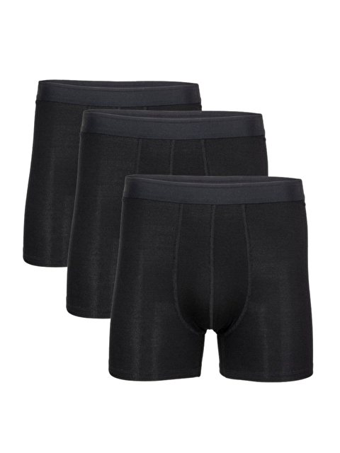 Tutku Elit 3'lü Erkek Siyah Elastan Uzun Boxer - S000227142-19351