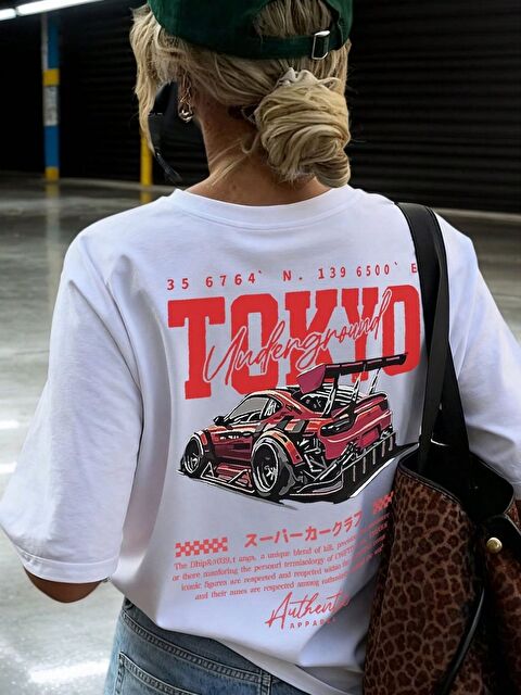 Trendseninle Beyaz Under Ground Baskılı Regular Tişört - S000497841-20063