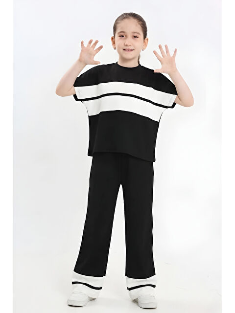 Modanino Kız Çocuk Double Face Kumaş Alt Üst Takım 7-12 Yaş 12640