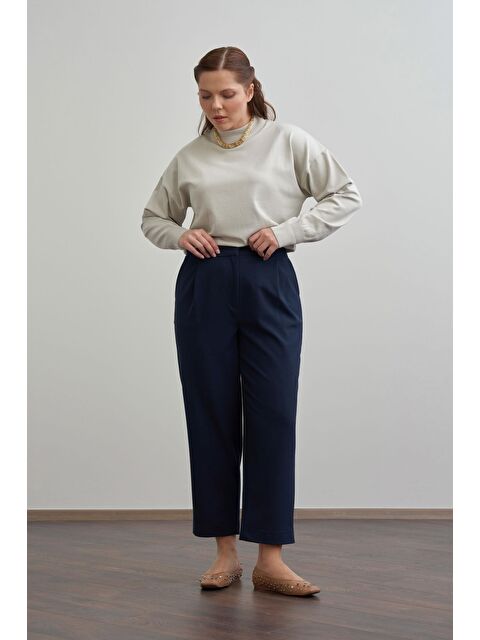 ALLDAY Lacivert-Pensli Rahat Viscon Pantolon - S000501608-21164