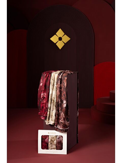 Jawel Kadın Mellas Soft Şal Paket (Bordo-Sütlü Kahve-Kahve) - S000504057-23173