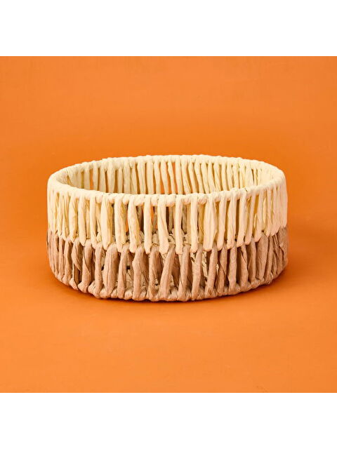 Simple Living Palm Breeze Büyük Dekoratif Sepet - Bej / Kahverengi - 25x10 cm - S000399003-37198