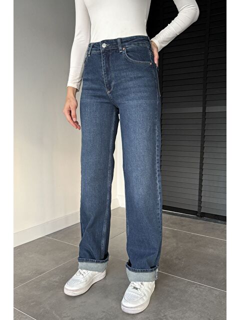 Gülseli Kadın Yüksek Bel Palazzo Jean Jean Pantolon - S000469813-21164