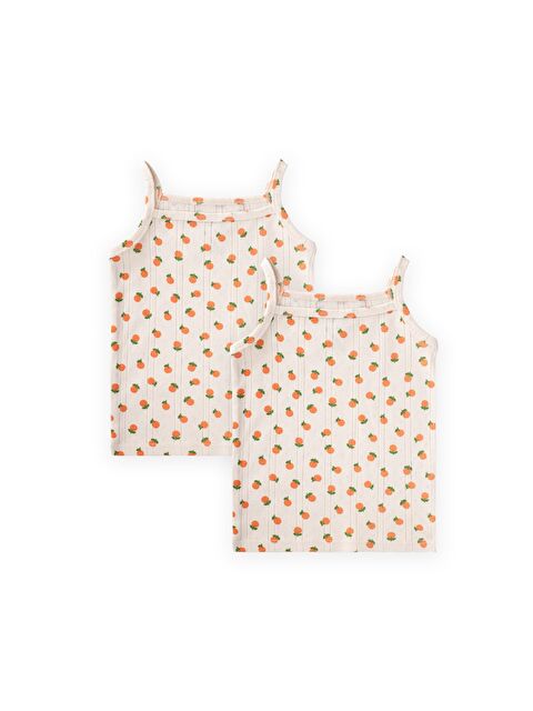 CİGİT İkili İp Askılı Kız Atlet 2-11 Yaş Portakal Desen - S000530132-19965