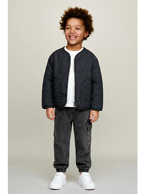 Magu Erkek Çocuk Pamuklu Siyah Ceketli T-Shirt Ve Pantolonlu 3 Parça Takım - S000506352-23173