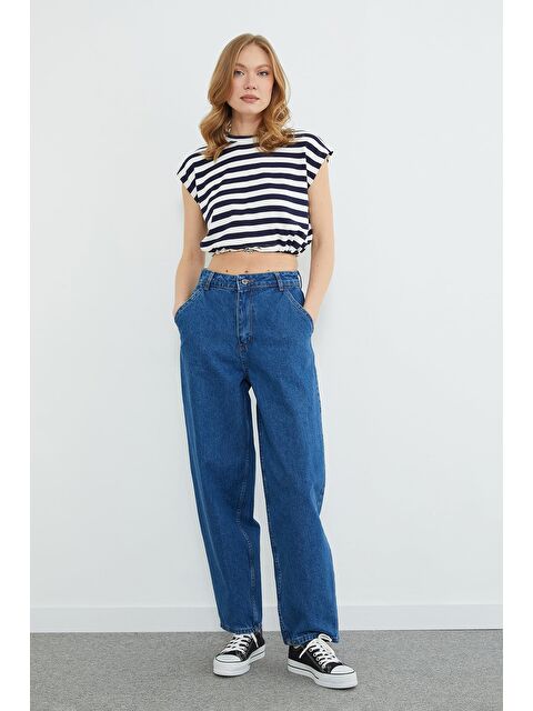 Fullamoda Yüksek Bel Şalvar Jean