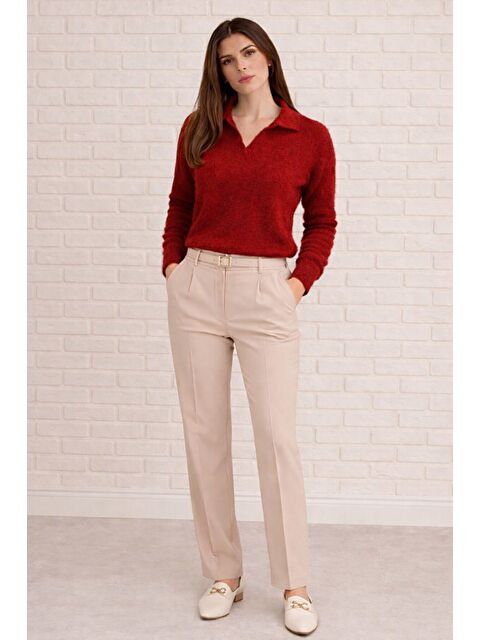 Formo Kadın Yumuşak Dokulu V Yaka Kaliteli Esnek Kazak - S000527496-19951