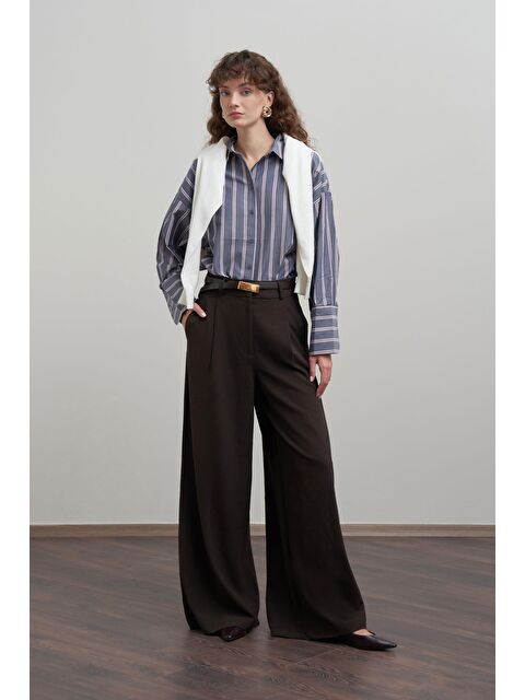 ALLDAY Acı Kahve-Pileli Polyviscon Pantolon - S000501540-19413