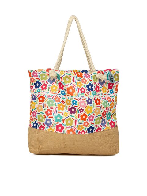 Bagmori Baskılı Jüt Garnili Plaj Çantası - S000420736-20072