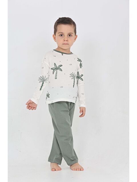 Toontoykids Erkek Çocuk Palmiye Baskılı Pijama Takım - S000468686-19416