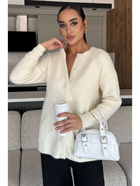 Gülseli Kadın Ön Düğmeli Yumoş İplik Triko Ceket (s-m-l Uyumludur) - S000445235-19966