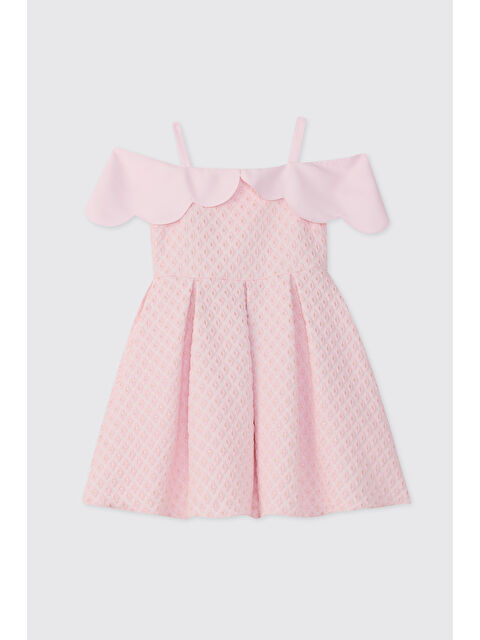 Panço Kız Çocuk Pembe Parti Elbisesi