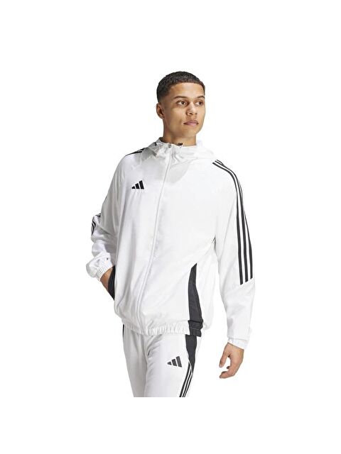 Adidas Tiro 24 Windbreaker Erkek Beyaz Kapüşonlu Fermuarlı Sweatshirt - S000272193-20063
