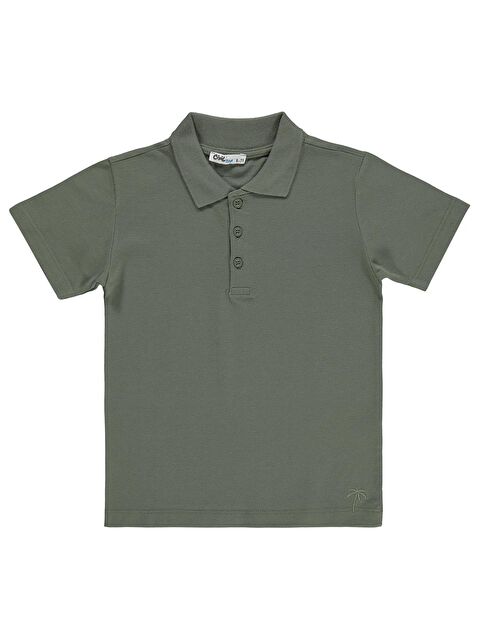 Civil Boys Palmiye Nakışlı Polo Yaka 10-13 Yaş Tişört - Haki