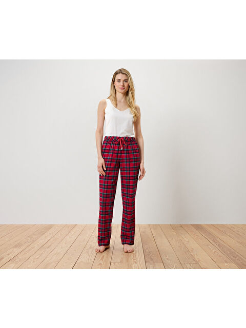 Tchibo Kadın Rahat Flanel Pantolon, Kırmızı - S000486272-20045